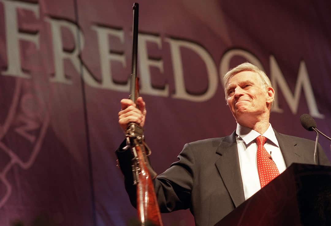 Actor Charlton Heston served as presiden of the NRA.