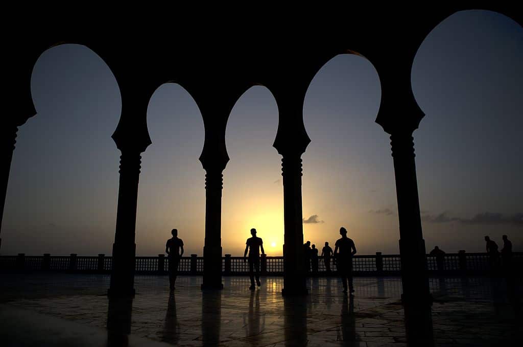 mosque sunset