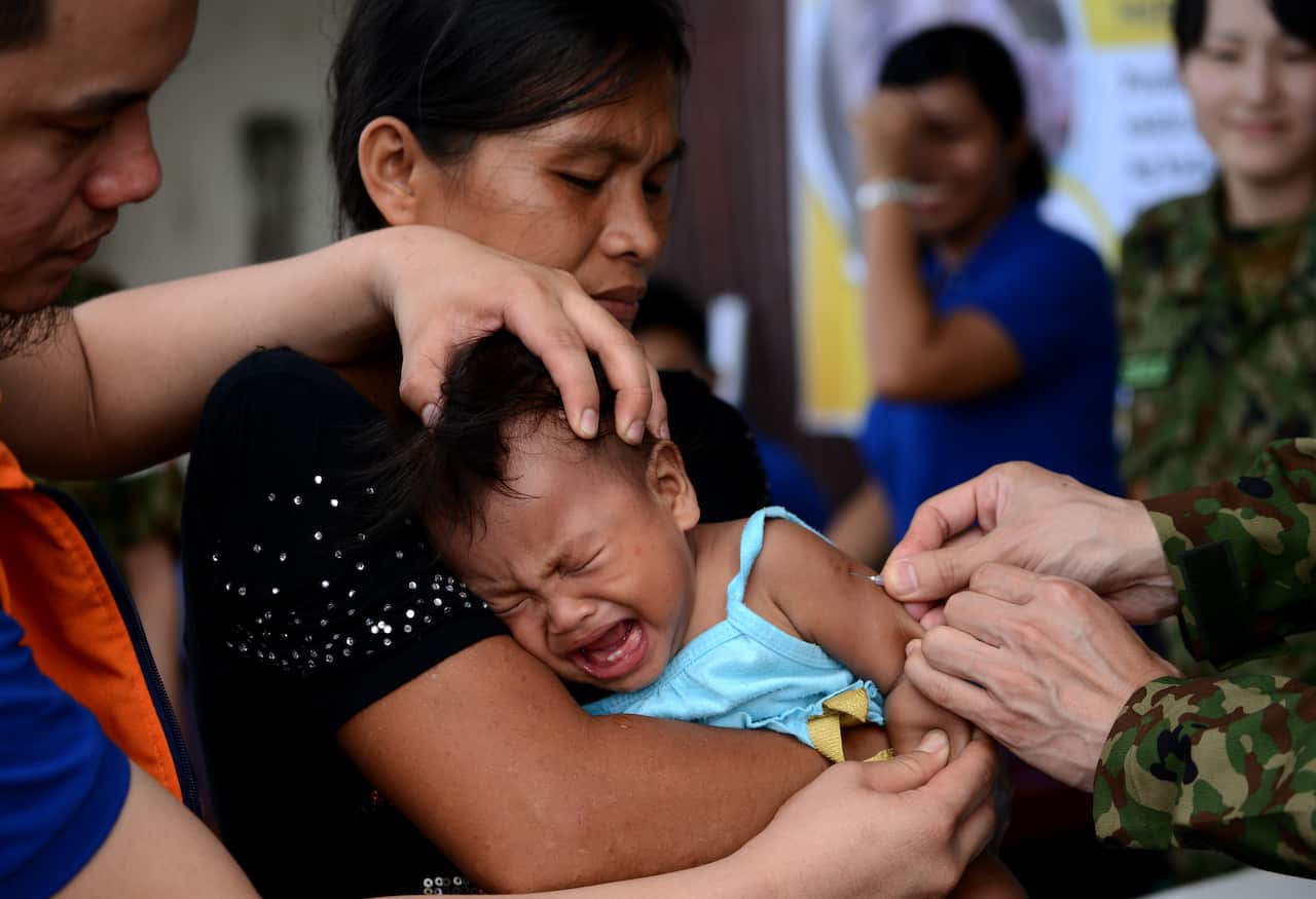 A mass vaccination program was carried out in The Philippines to protect children from polio and measles in 2013. 