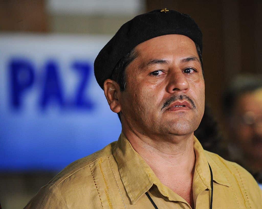 FARC leftist guerrillas commander Edilson Romana arrives at the Convention Palace in Havana for peace talks with the Colombian government, on March 5, 2015. 