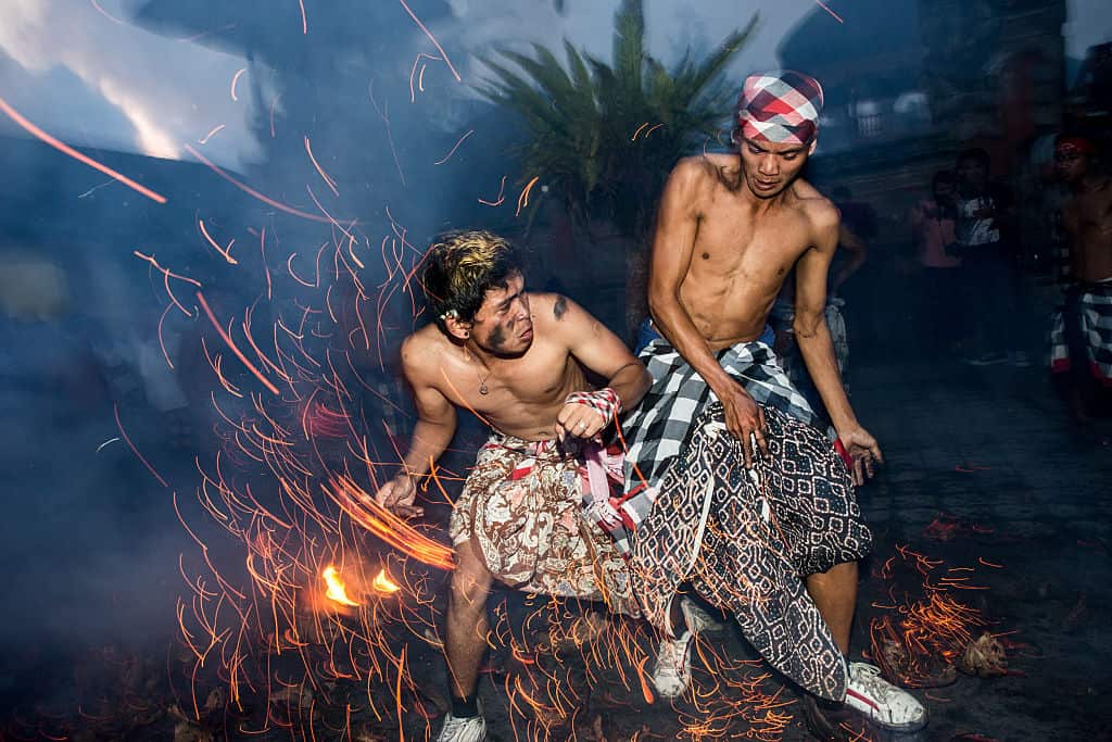 Nyepi Balinese New Year's Eve Fire Ceremony