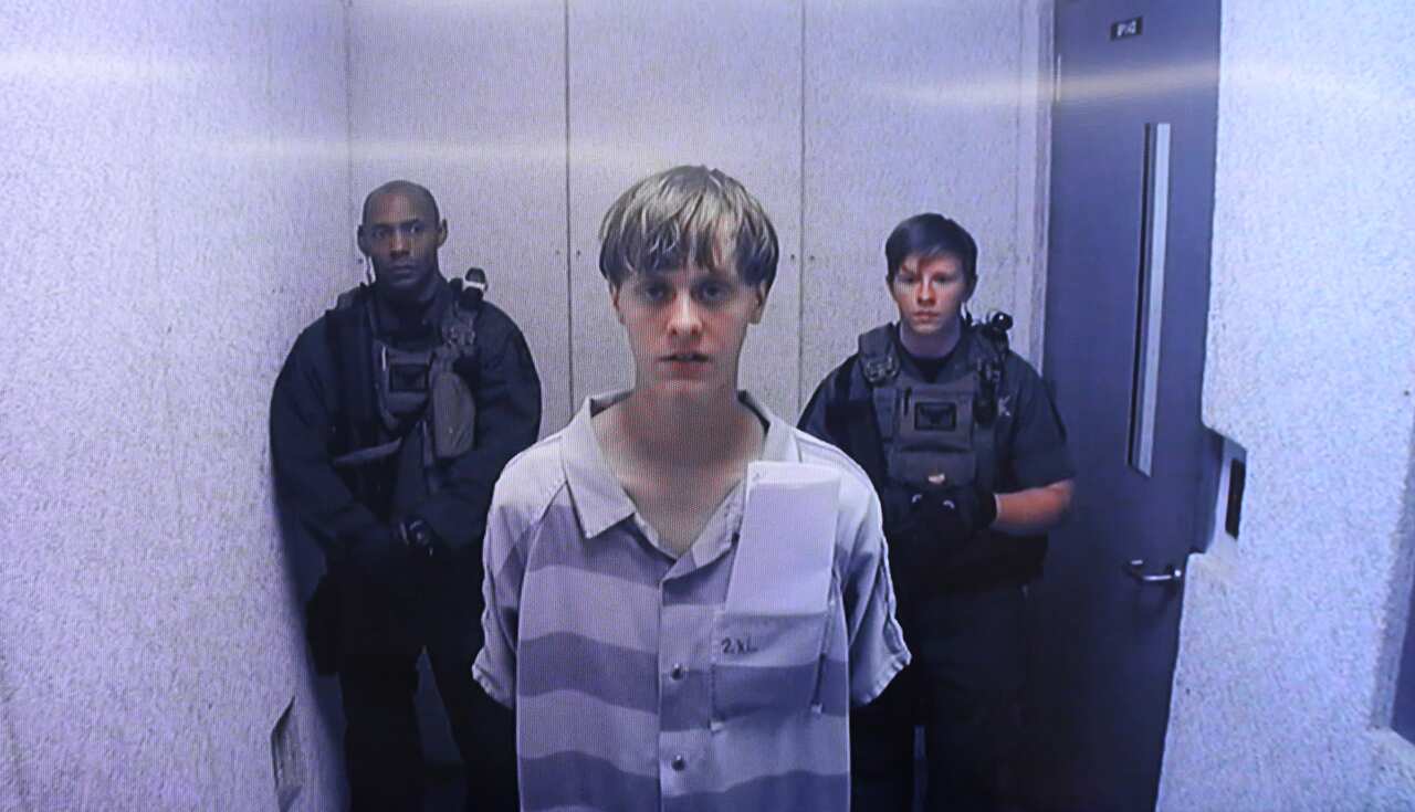 Dylann Roof appears at Centralized Bond Hearing Court in North Charleston, South Carolina.