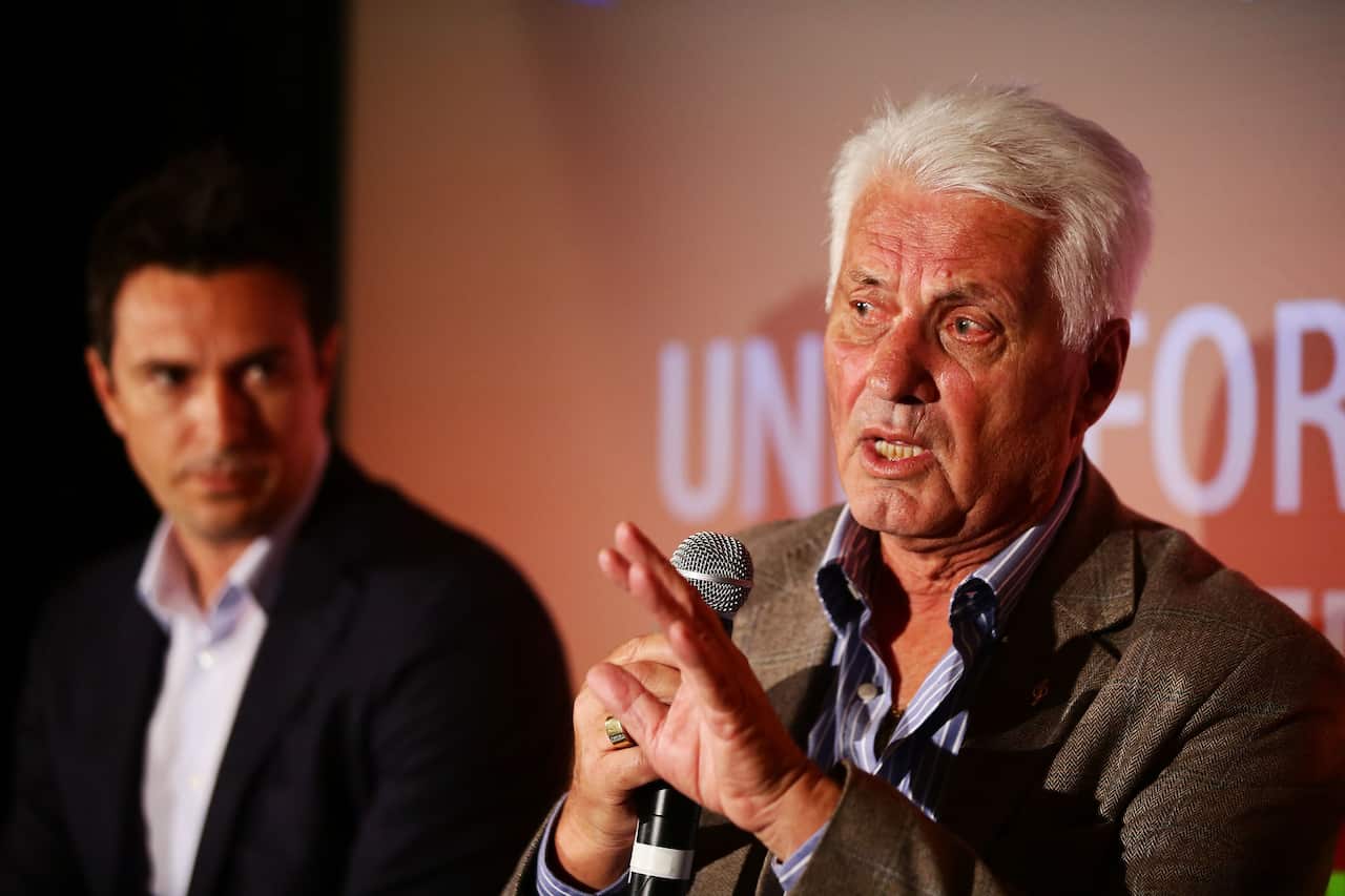 Rale Rasic speaks at a 2015 Asian Cup event