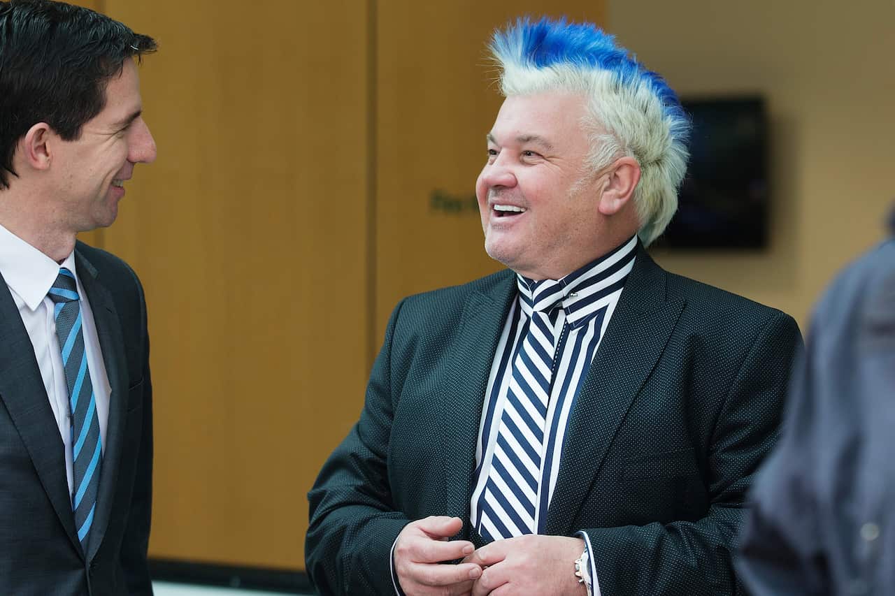 Darryn Lyons blue hair