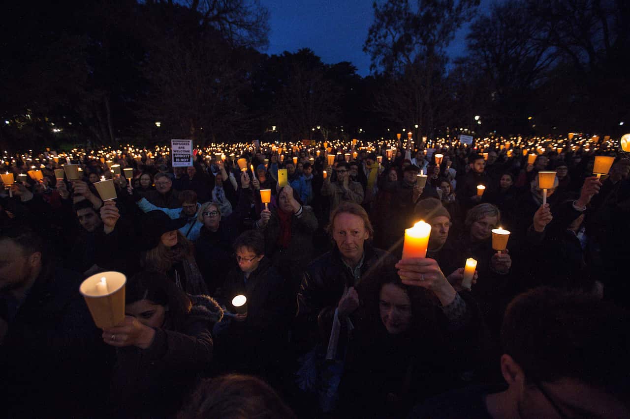 Thousands of people gather in Melbourne to remember Aylan Kurdi in September 2015. 