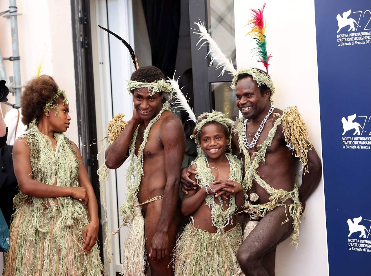 Actors from the film at the 72nd Venice Film Festival.