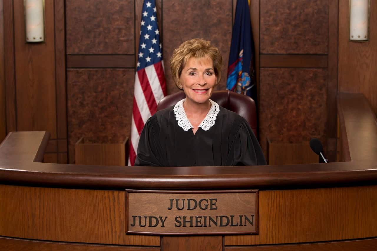 Judge Judy on set.