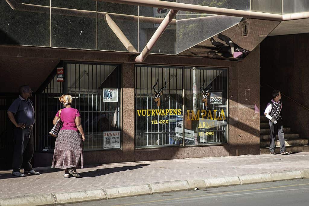 This photo taken on November 3, 2015 shows a general view of the Impala Arms shop, owned by Peter Frederiksen 