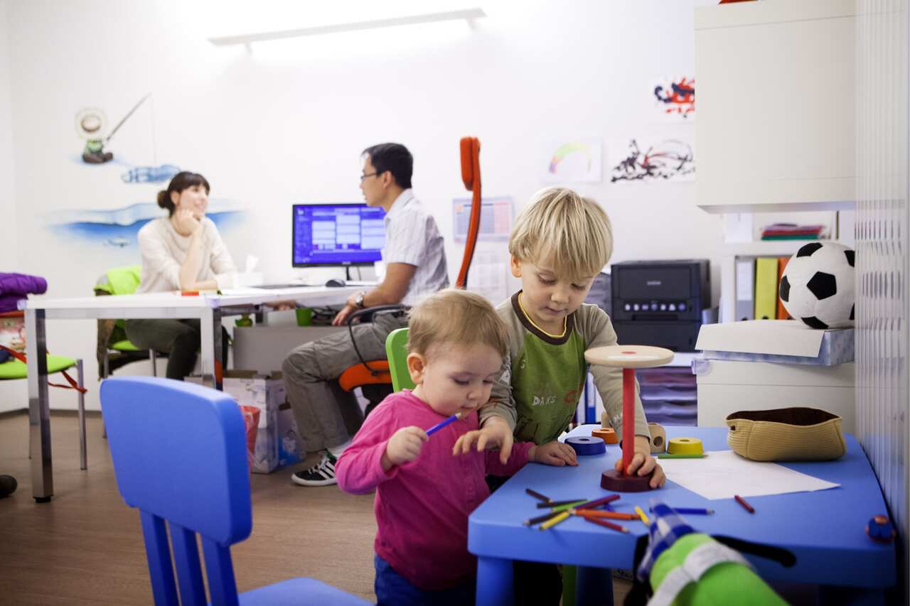 During an assessment, examiners look at the way children respond, interact with others, and play.