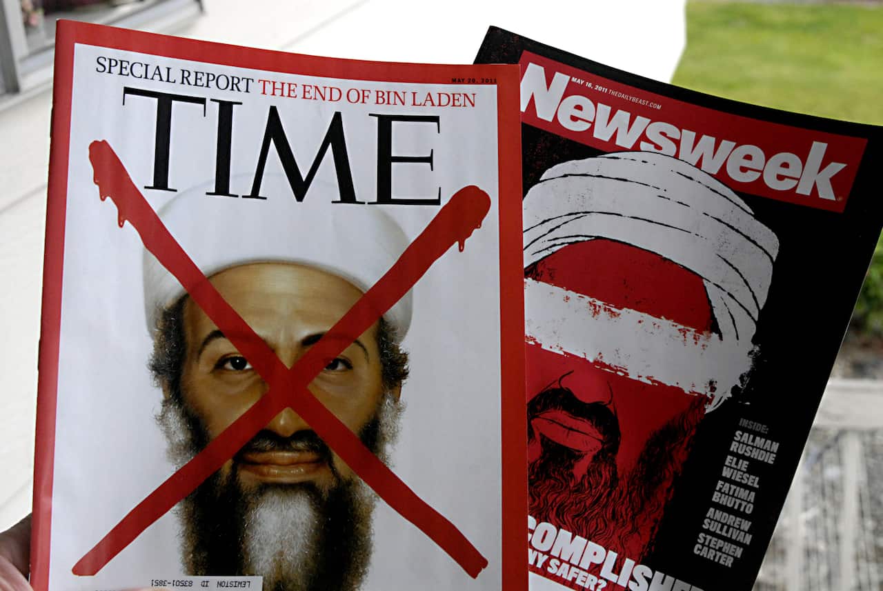 Osama bin laden news on cover pages of Time and Newsweek magasines