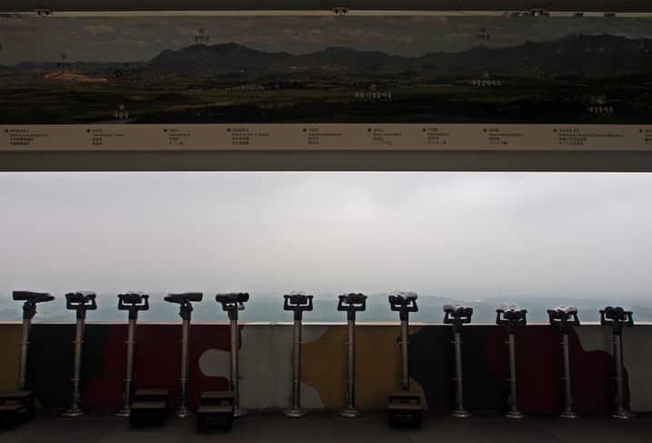Tourists can peer into North Korea from Panmunjom.