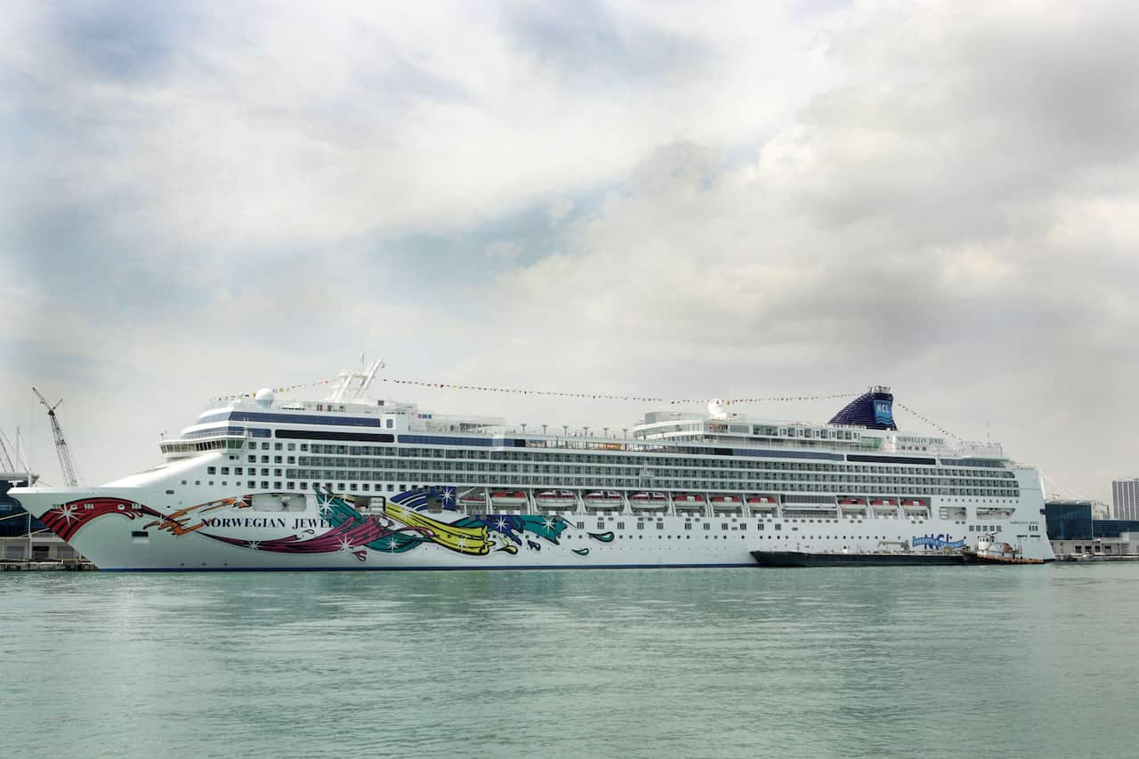 The Norwegian Jewel is shown at the Port of Miami.