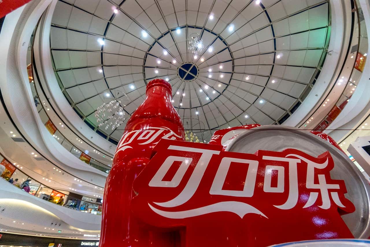 A Coca-Cola display at a Chinese mall.