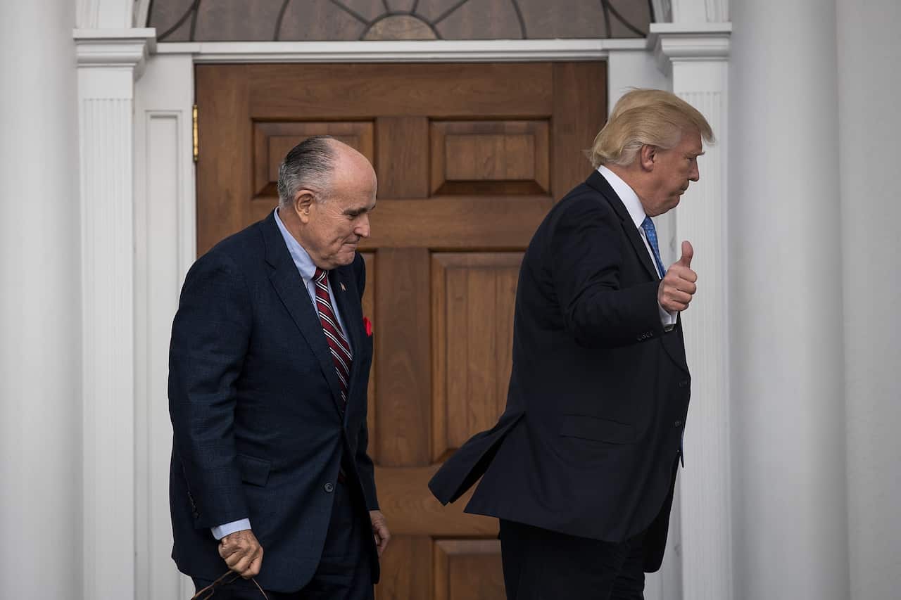 Rudy Giuliani and US President Donald Trump.