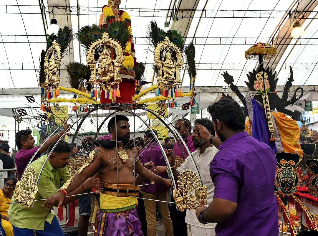A Hindu procession in Singapore on February 9.