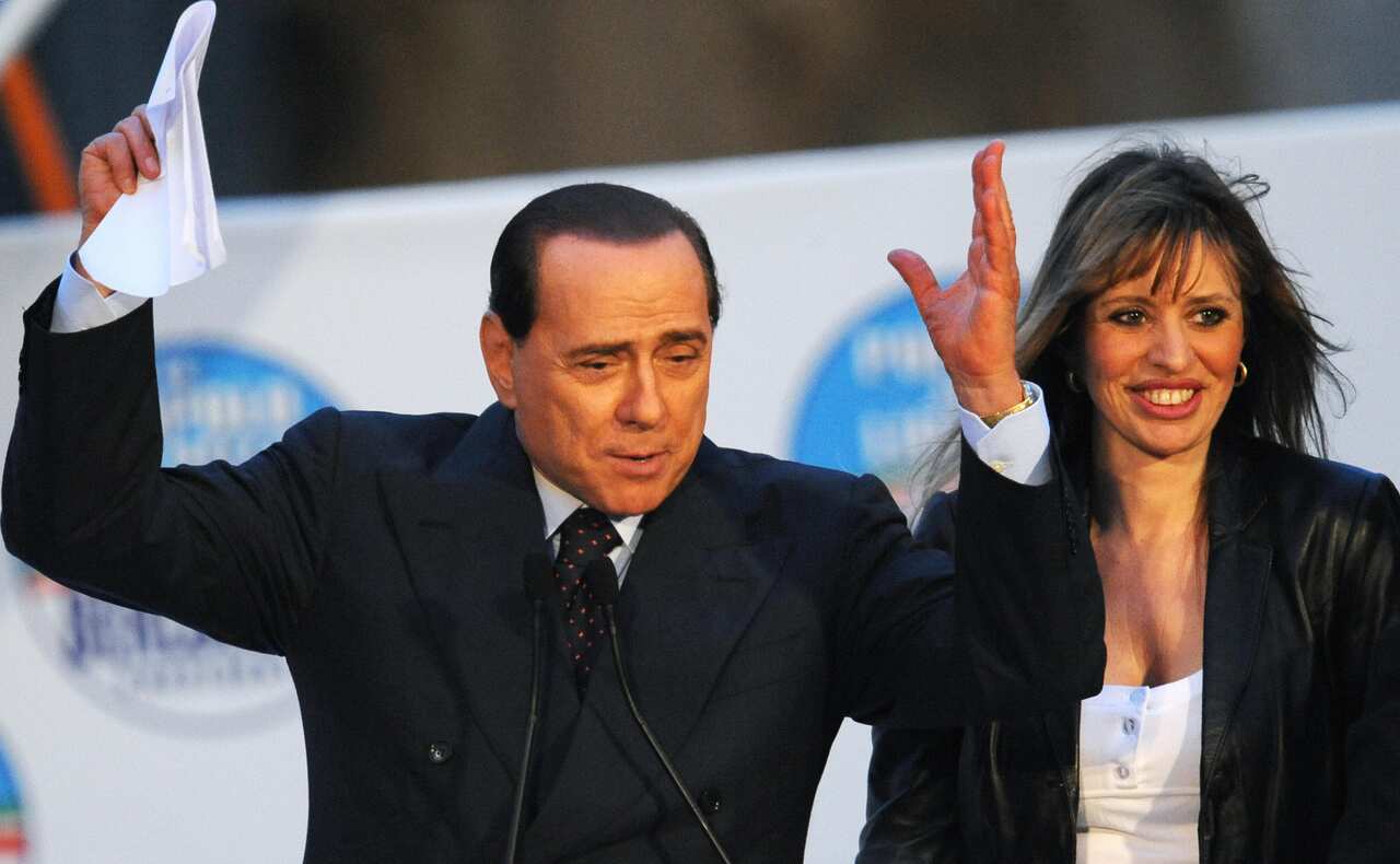 Alessandra Mussolini with Prime Minister  Silvio Berlusconi in 2008