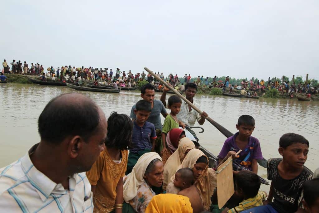 Rohingya people fled from oppression in Myanmar.