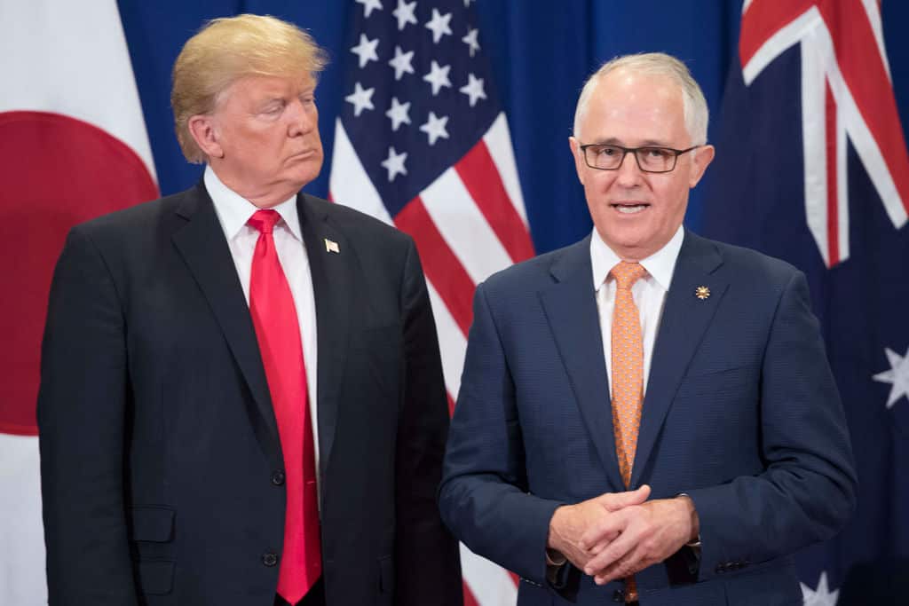 Donald Trump and Malcolm Turnbull at the opening of the ASEAN summit in Manila in November 2017.