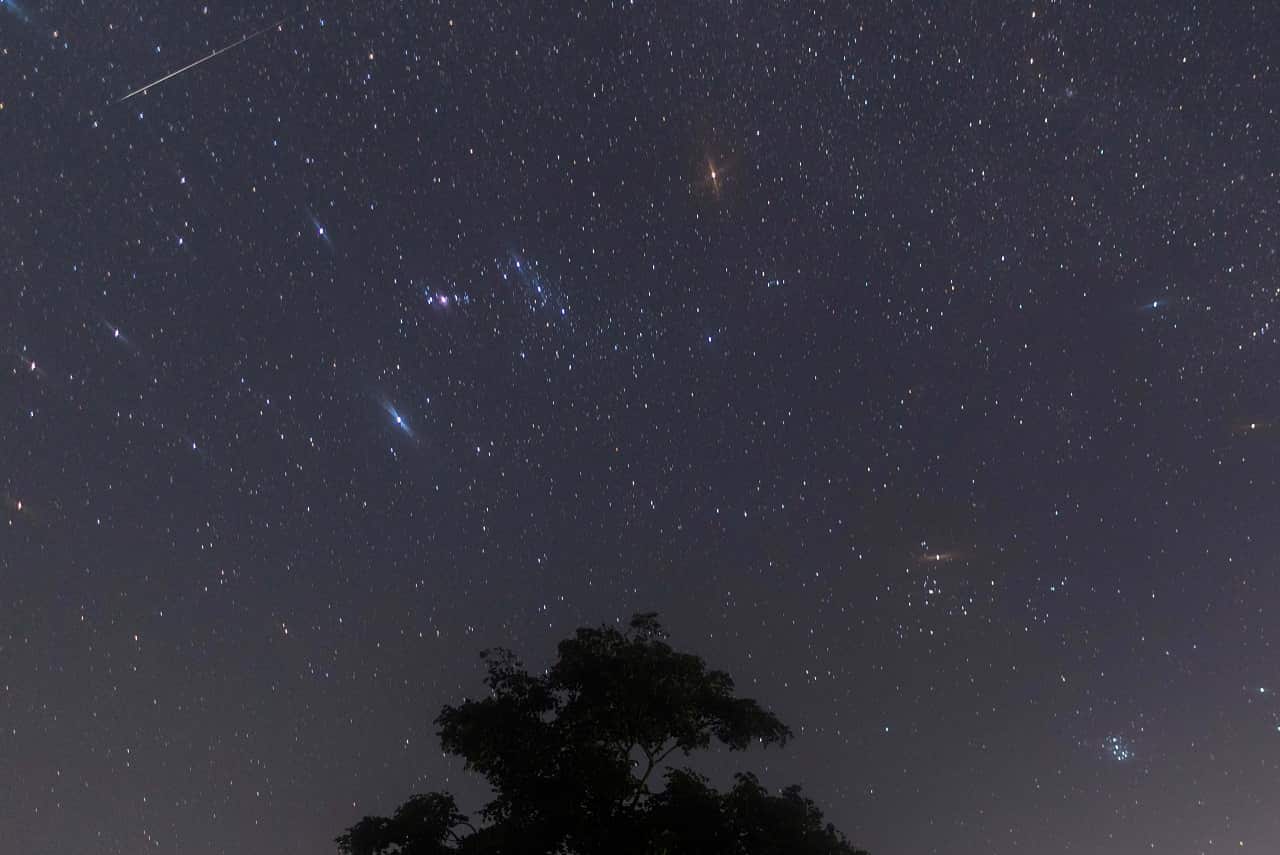 The Geminid meteor shower in 2017.