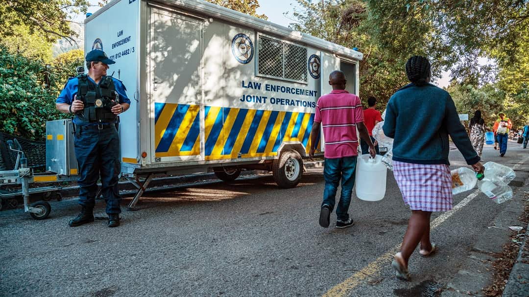 Police are already guarding Cape Town's Newlands Spring.
