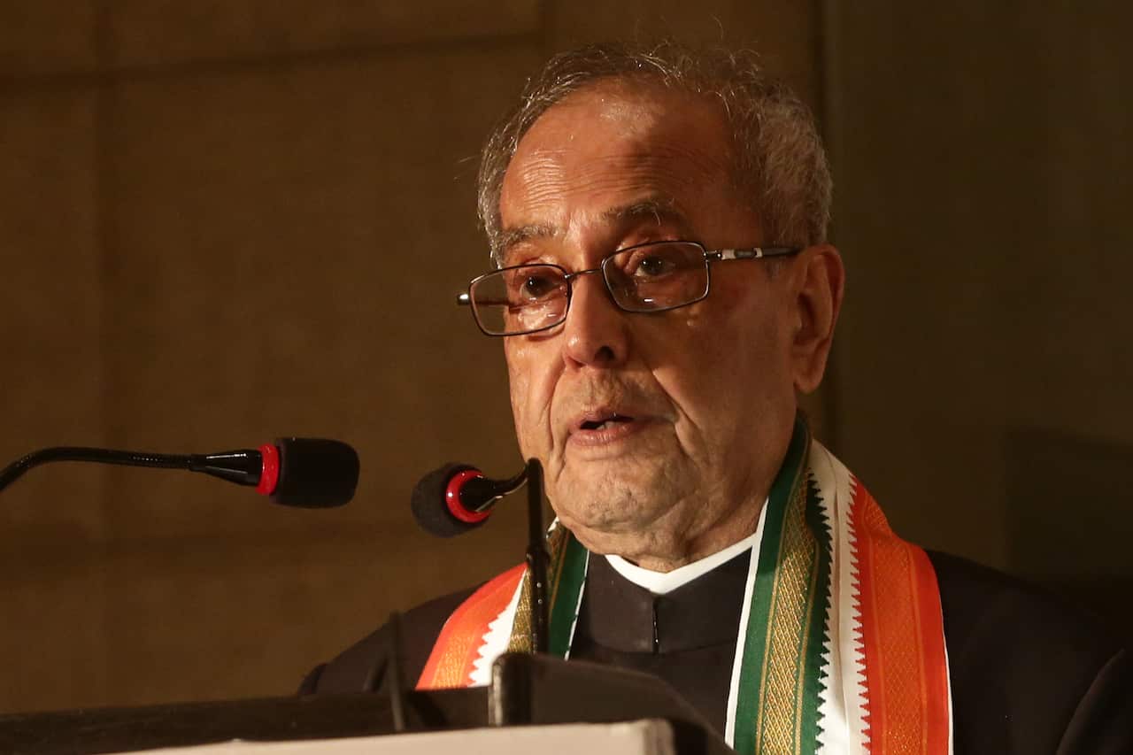 Pranab Mukherjee on 28 February,2018 in Kolkata, India. 
