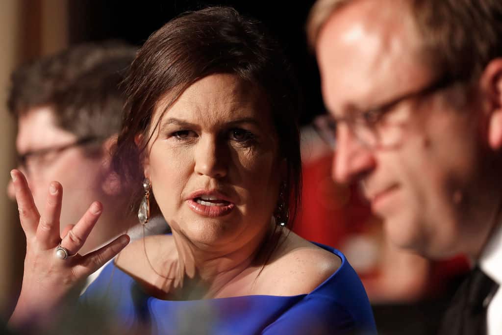 Sarah Huckabee Sanders attends the 2018 White House Correspondents' Dinner at Washington Hilton on April 28, 2018 in Washington, DC.