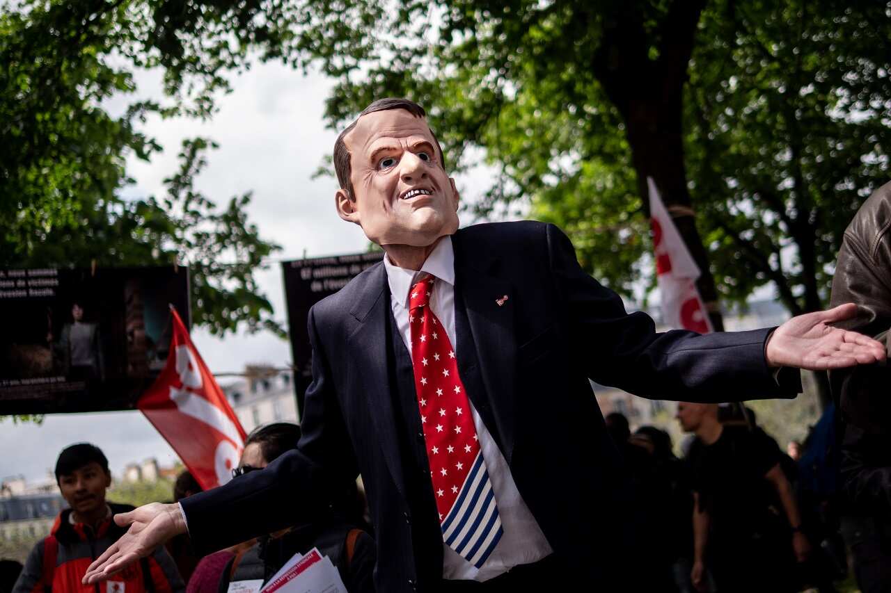 An anti-Macron protest in Paris.