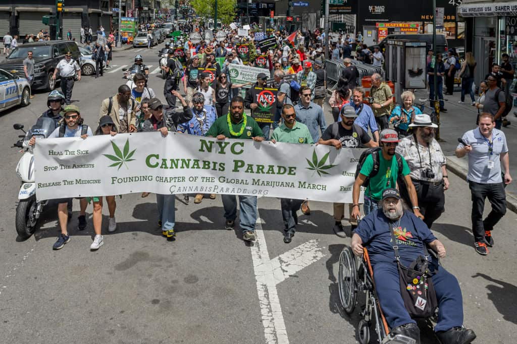 The NYC Cannabis Parade and Rally, New York's longest running annual pro-cannabis demonstration earlier in May, returned for its 47th year. 