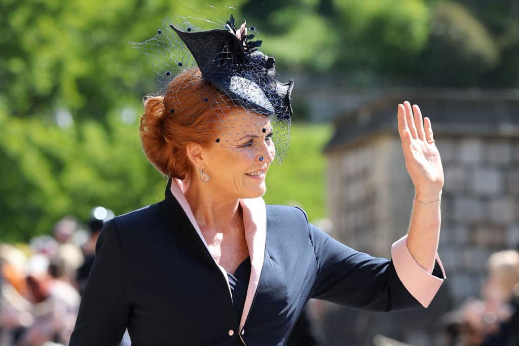 The Duchess of York arrives for the wedding of Meghan Markle and Prince Harry. 
