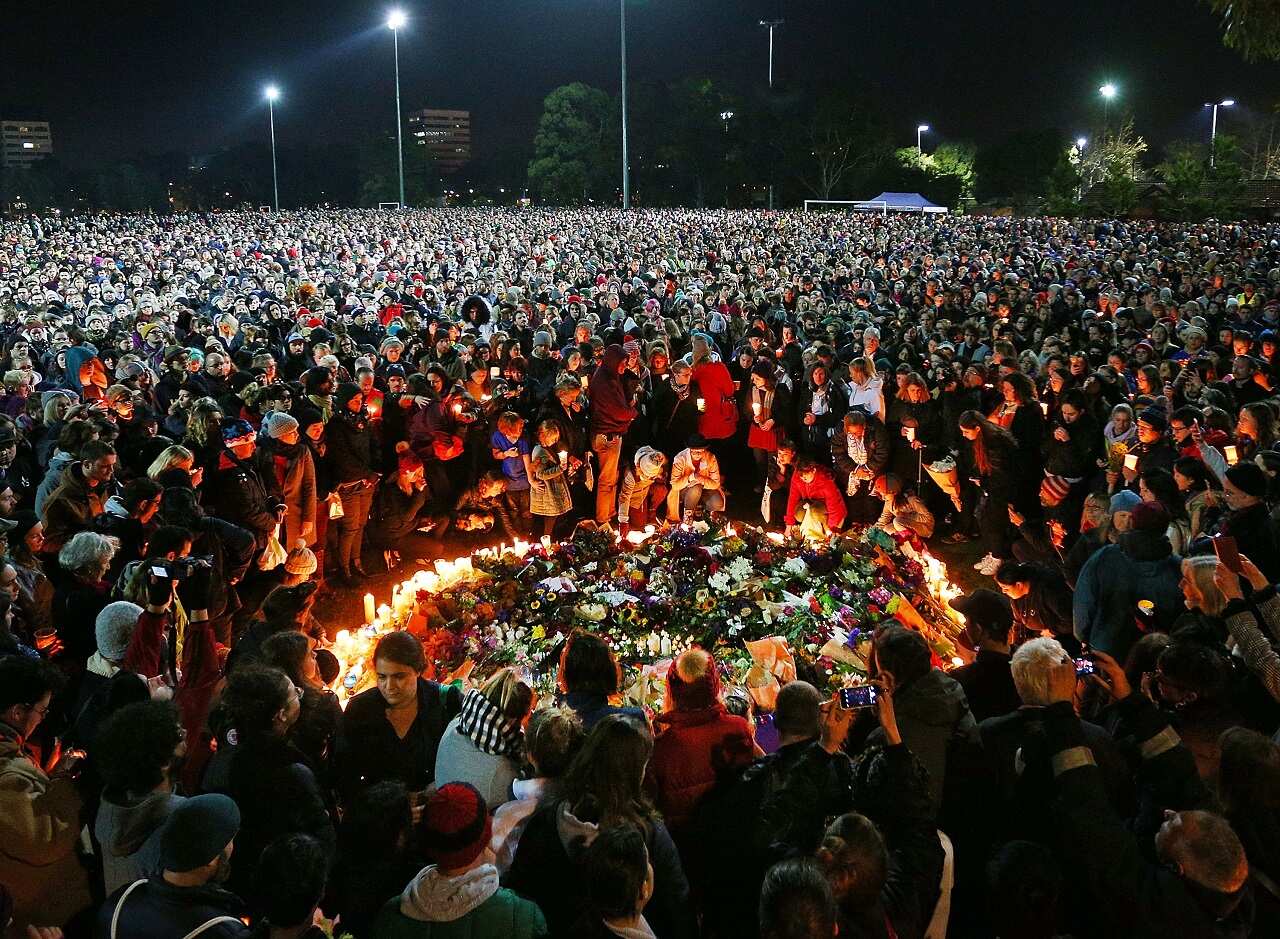 The vigil for Eurydice Dixon last year.