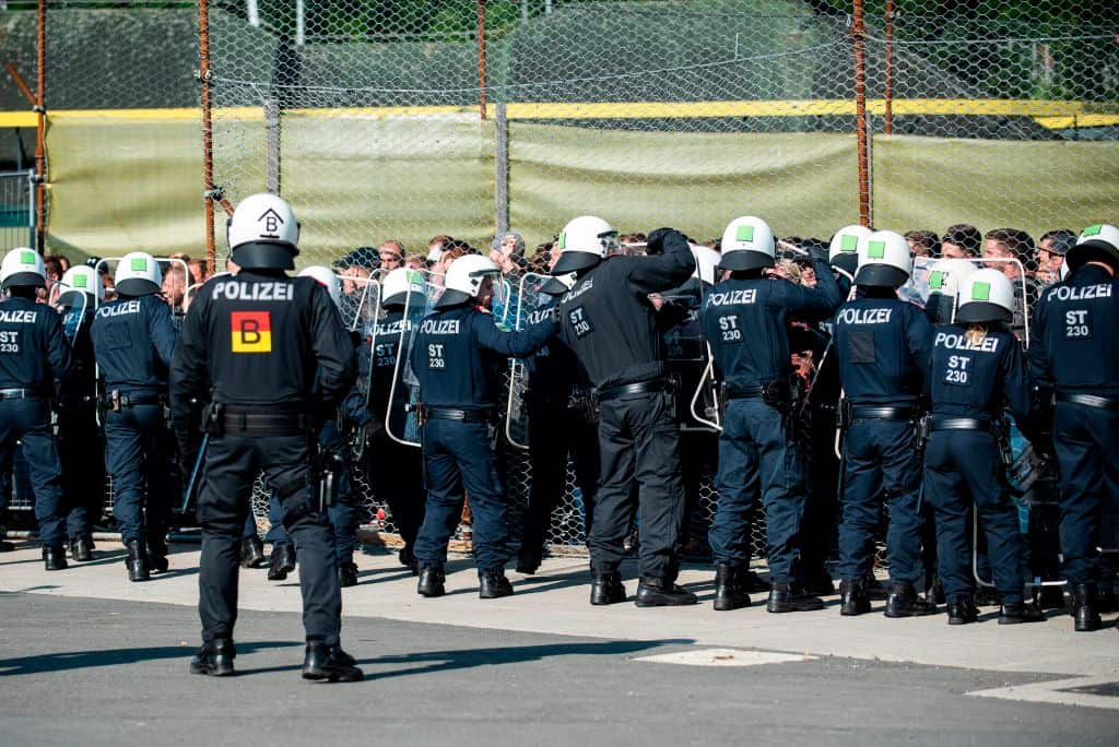 Austria's border patrol police unit, Puma, stages an anti-migration exercise at the Spielfeld border crossing.