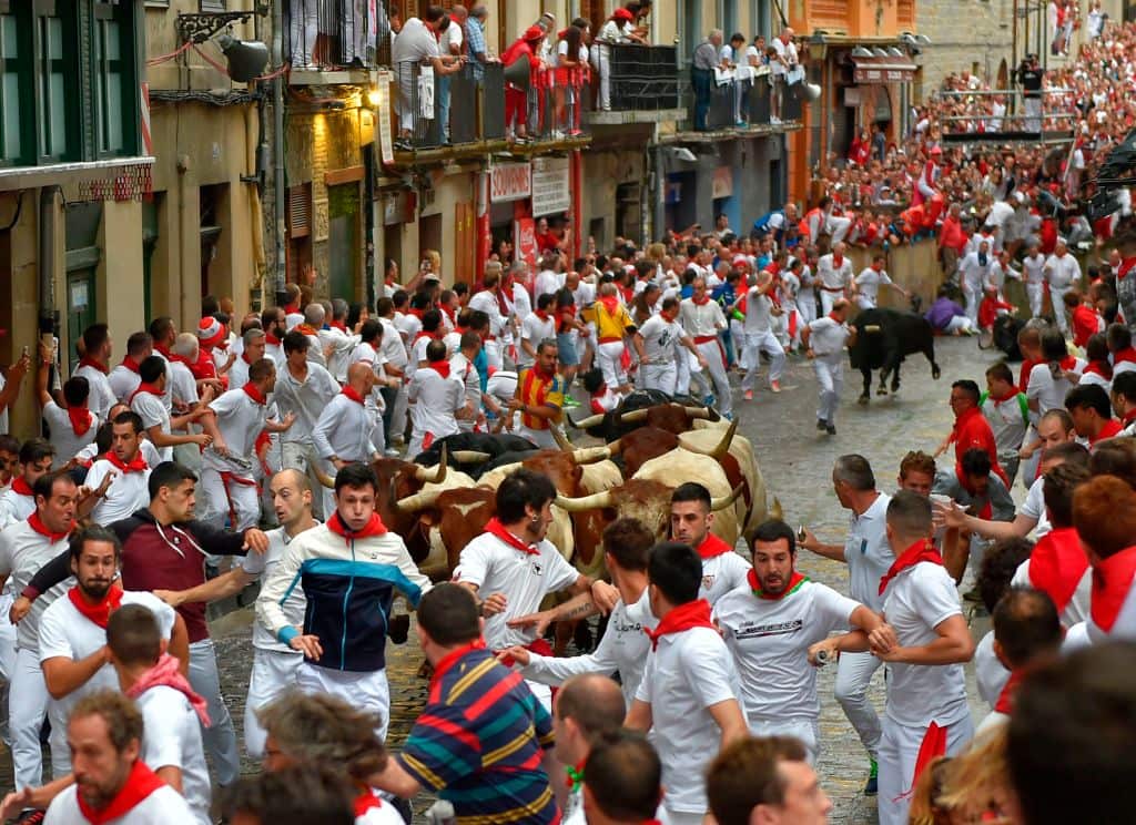 Five people were injured on the first day of the San Fermin bull run festival. 