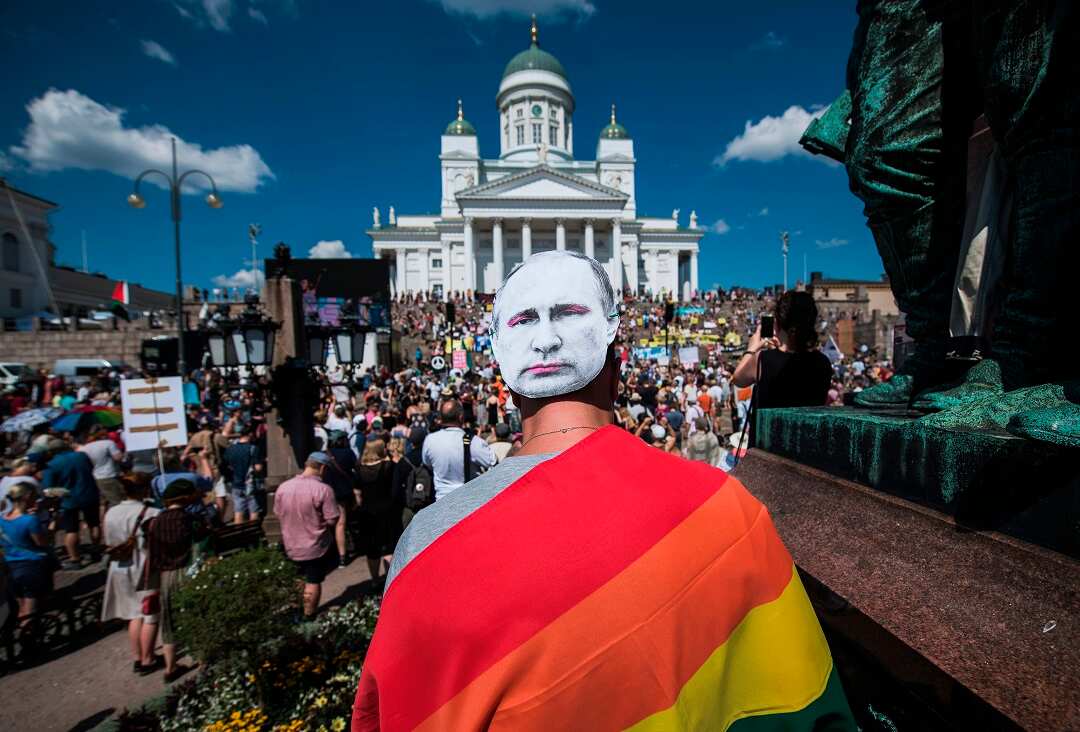 Protests in the streets of Helsinki.