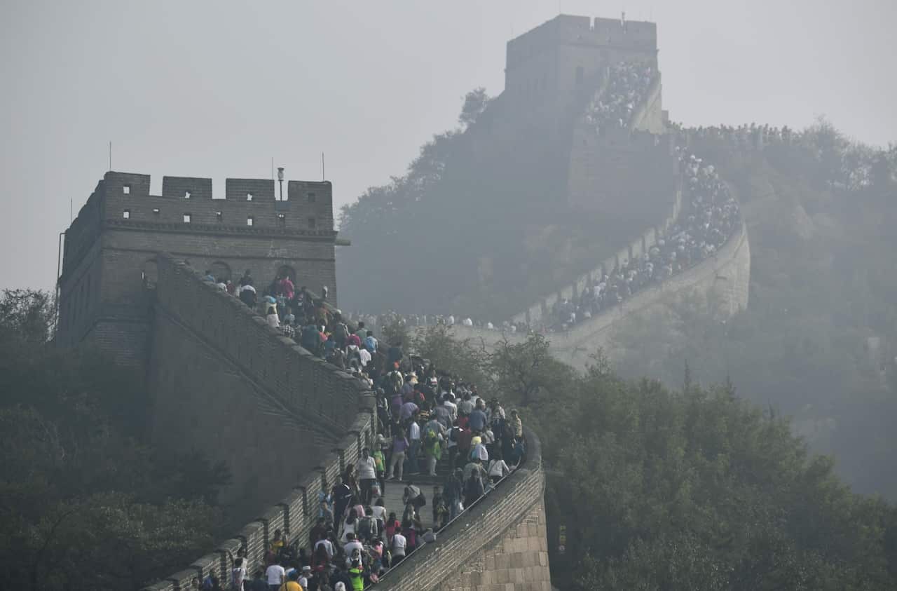 The Great Wall of China in the suburbs of Beijing.