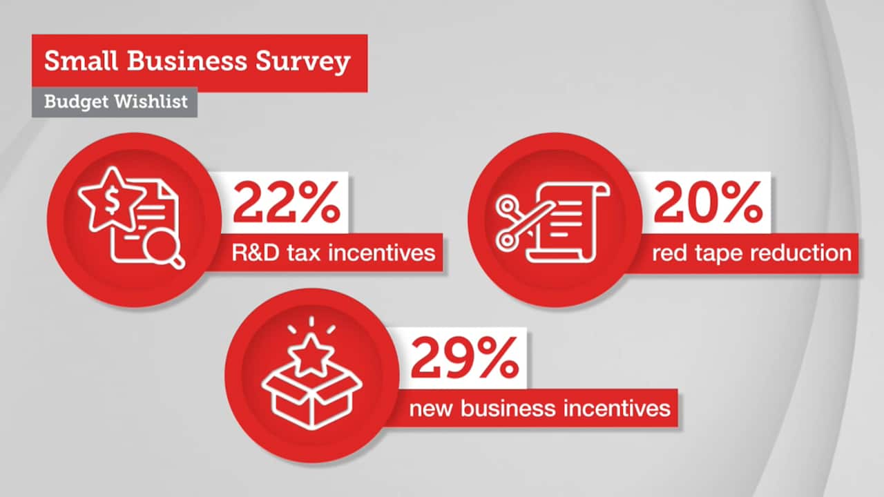 According to Xero, 22 per cent of small businesses are calling for more tax incentives for research and development. 