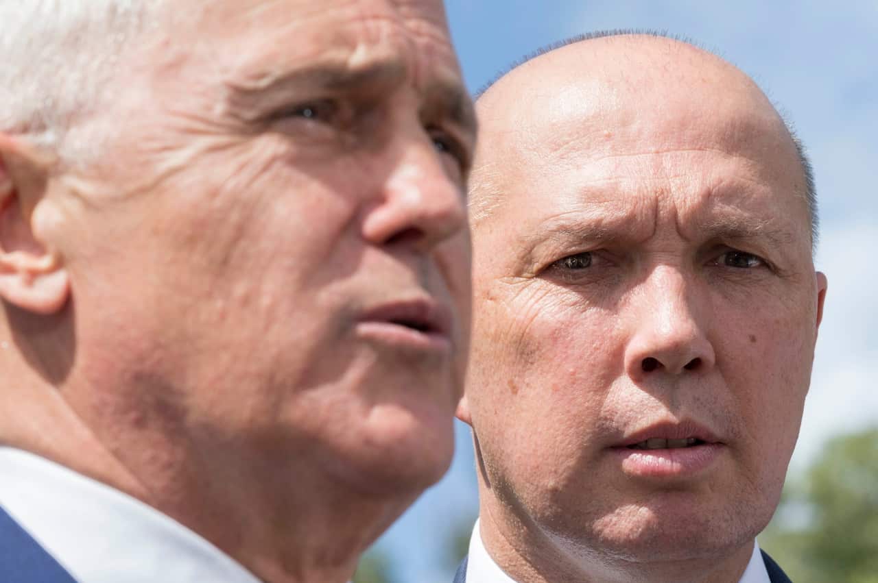 Australian Prime Minister Malcolm Turnbull (left) and Immigration Minister Peter Dutton.