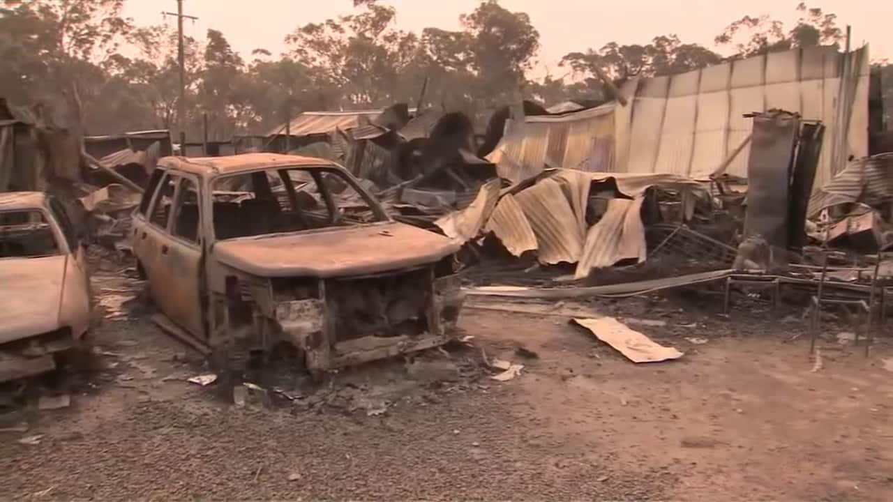 Glen and Diane Cross' property after the fire.