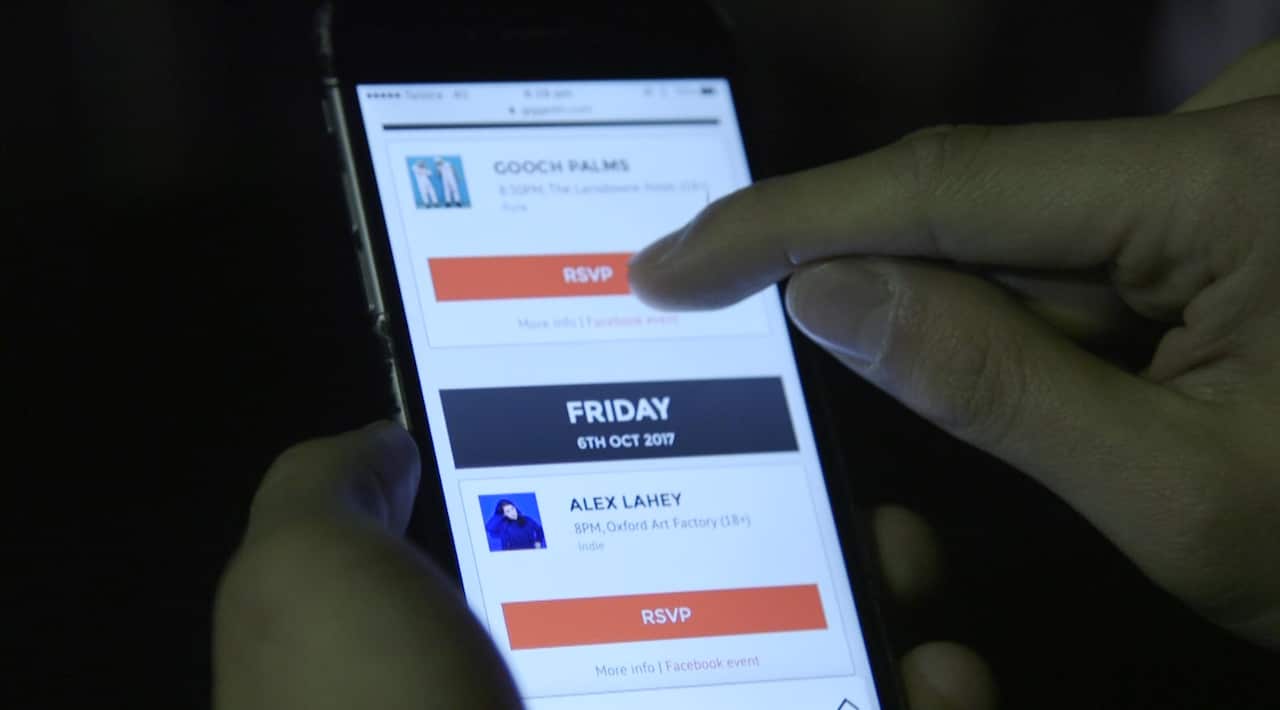 GiggedIn advertises up to 100 events per month, including comedy shows and movies.