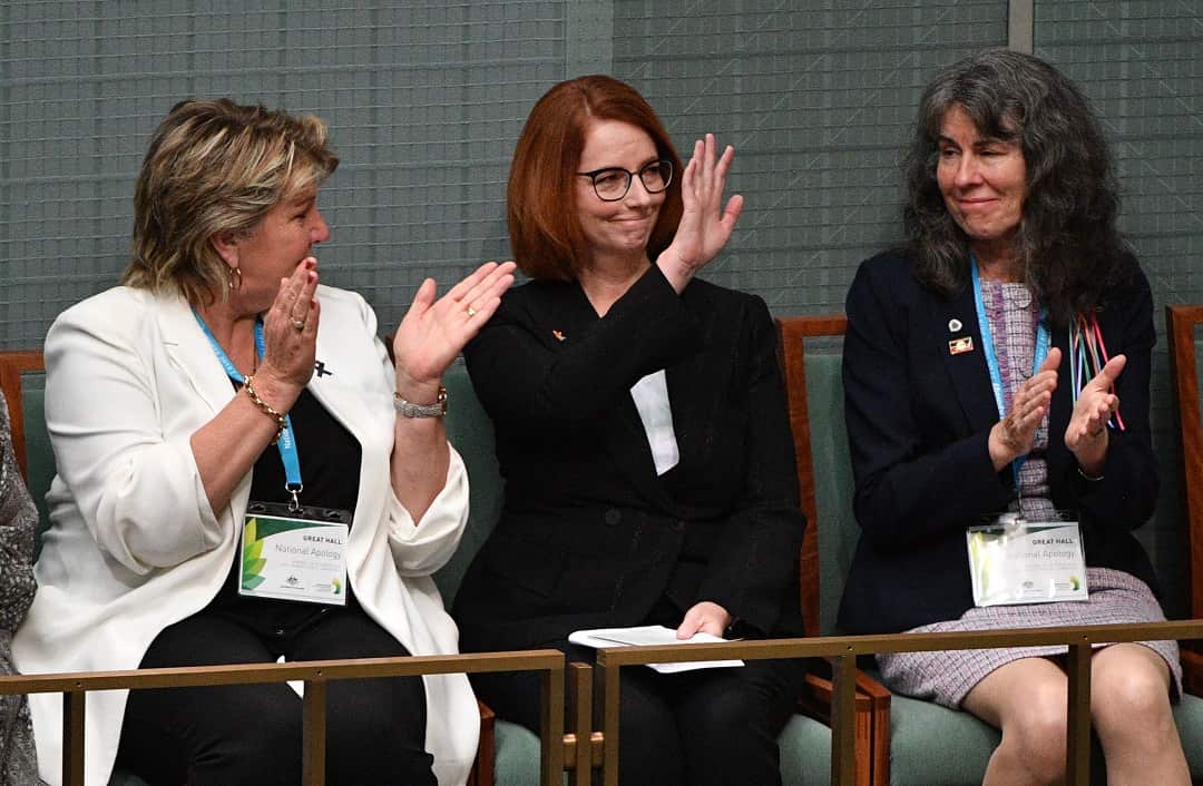 Former prime minister Julia Gillard, who set up the Royal Commission into Institutional Child Sexual Abuse, was in Parliament for the apology. 