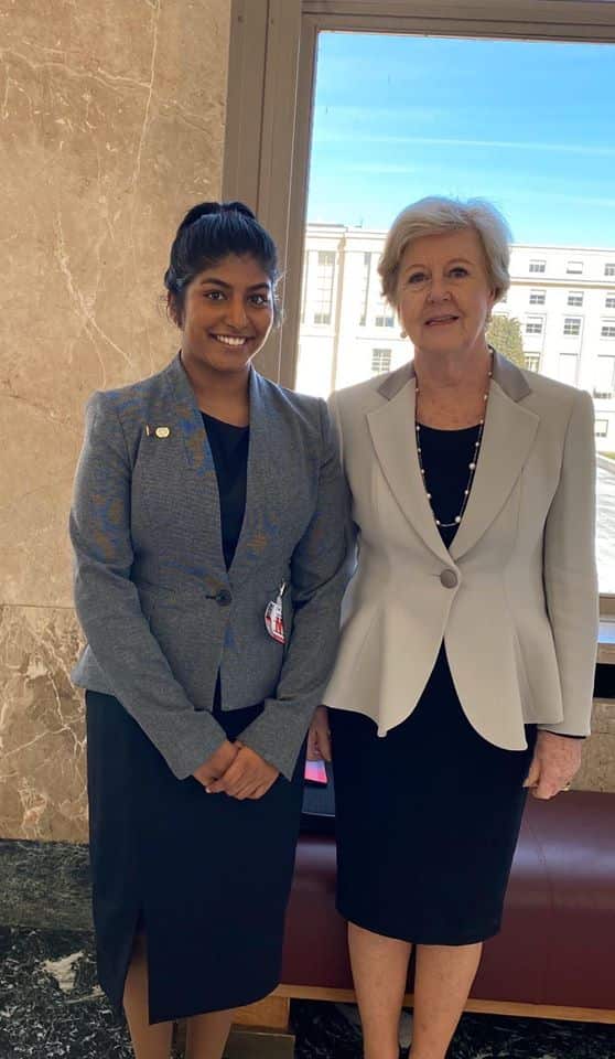 Ms Inpakumar meets with UNHCR Assistant High Commissioner for Protection Gillian Triggs.