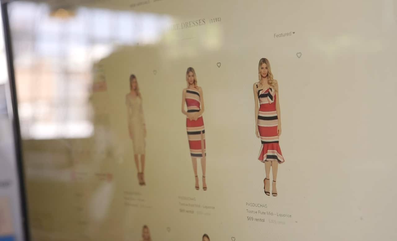 Dresses for rent on GlamCorner's website.