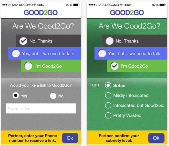 Consensual sex: there’s an app for that. (Screenshot: Good2Go)