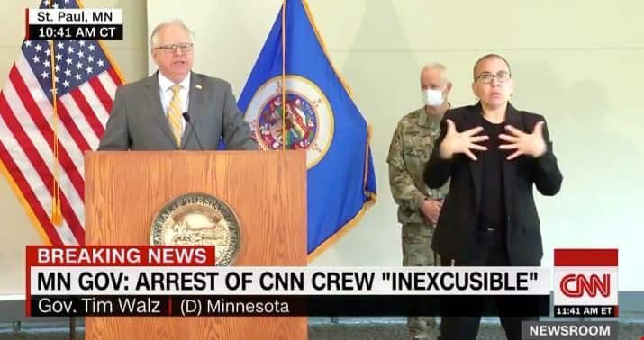 Minnesota Governor Tim Walz apologises for CNN crews arrest
