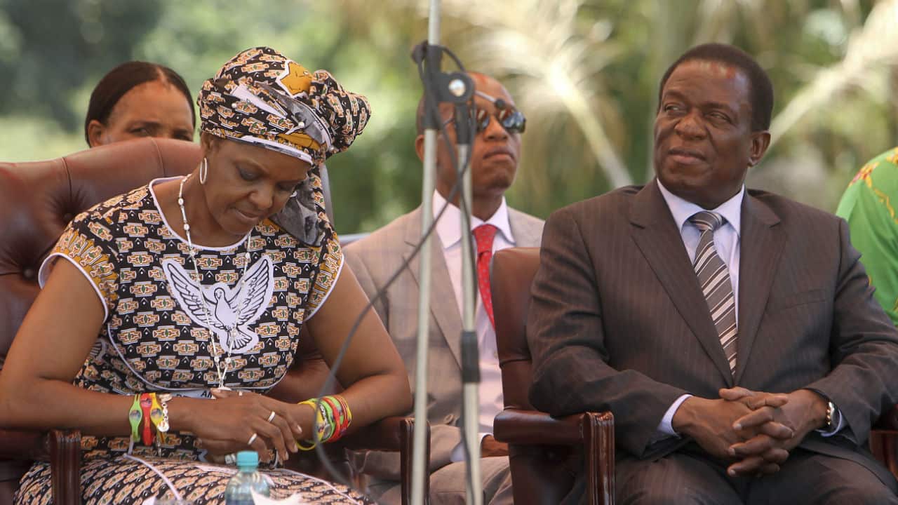 Zimbabwean first lady Grace Mugabe with her husband Robert Mugabe.