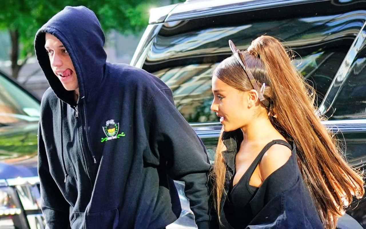 Ariana Grande and Pete Davidson out and about on June 25, 2018 in New York City.