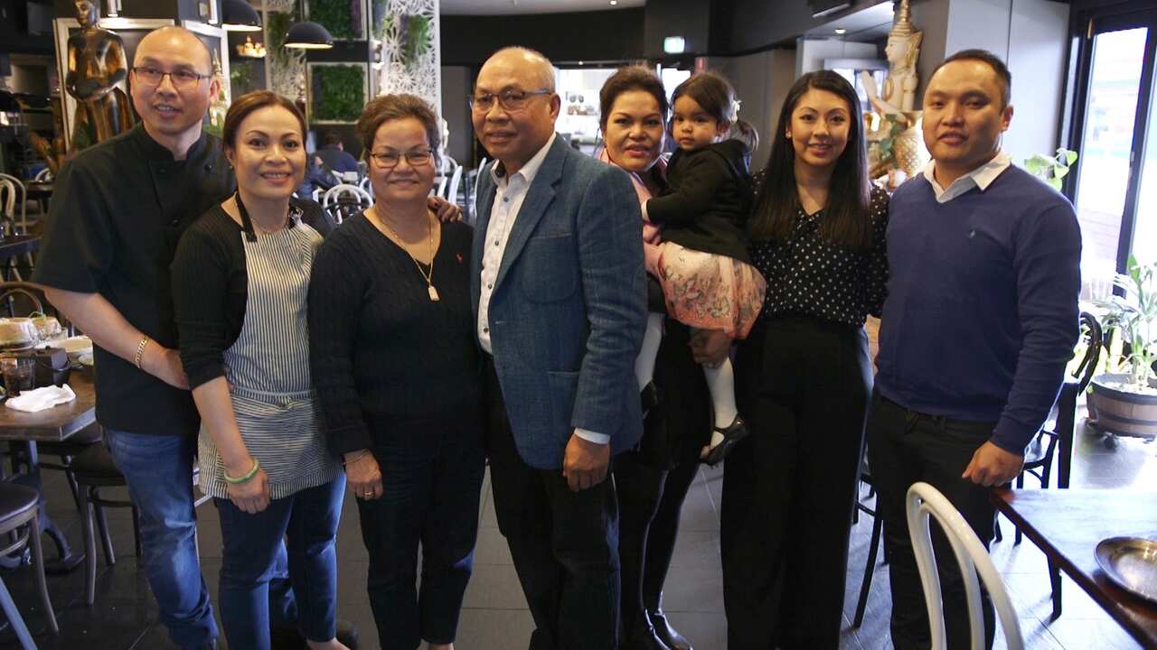 The Inthavong family at their successful Fairfield restaurant Green Peppercorn