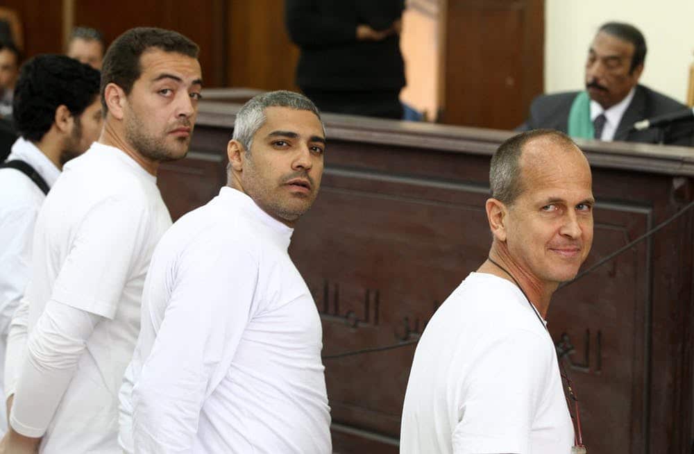 Peter Greste and colleagues were arrested in Egypt in 2014.