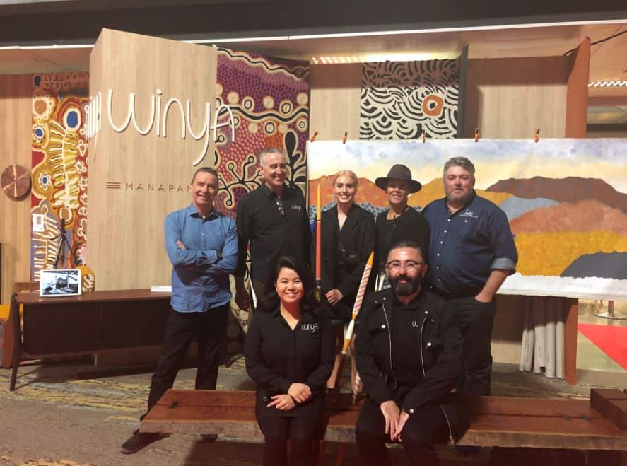 Indigenous artists are with Winya Furniture, showcasing their work at a global trade fair, Salone del Mobile, in Milan.