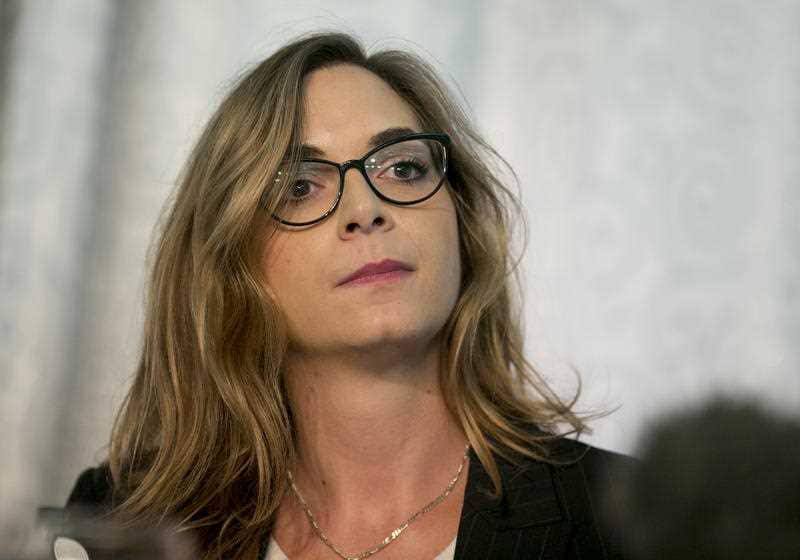 Paloma Heindorff is introduced as the new director of Defense Distributed at a news conference.