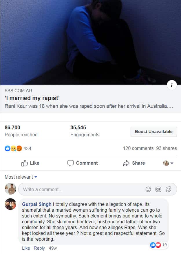 Gurpal Singh's Facebook post. 